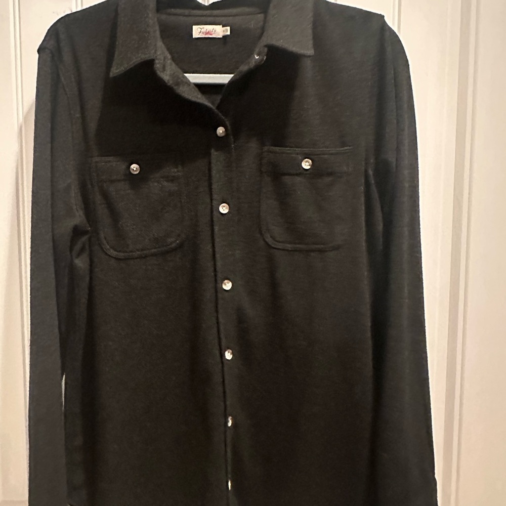 Faherty  Women's Dark Gray Casual Button Down Shirt